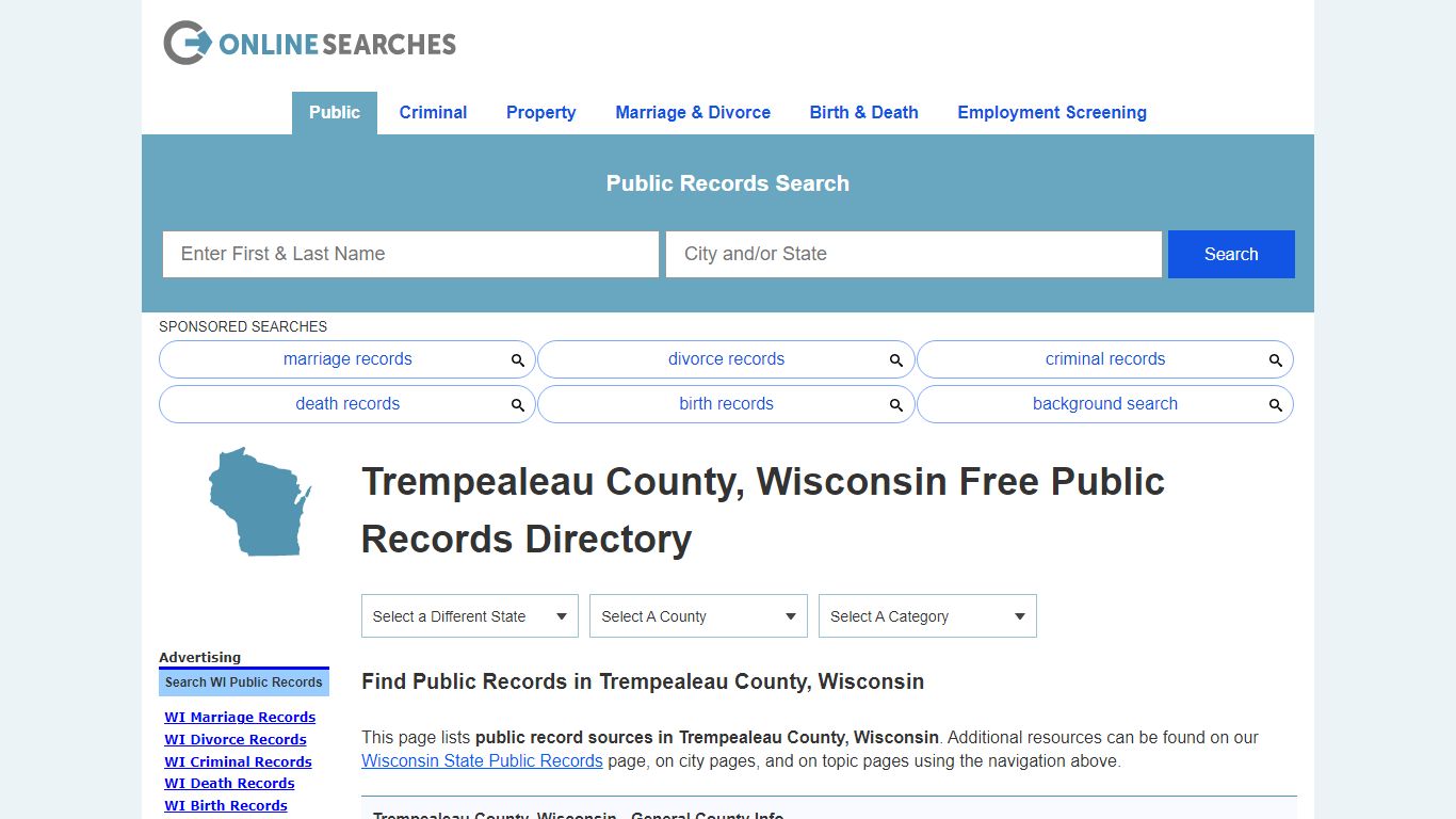 Trempealeau County, Wisconsin Public Records Directory